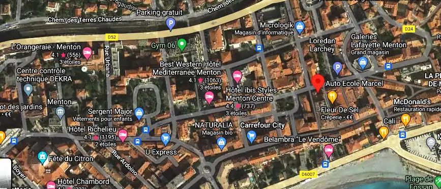 Permis auto Ecole à Menton