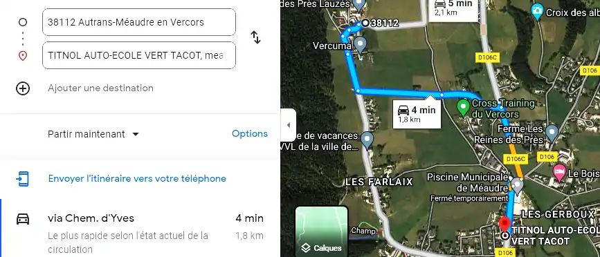 TITNOL AUTO-ECOLE VERT TACOT à Autrans